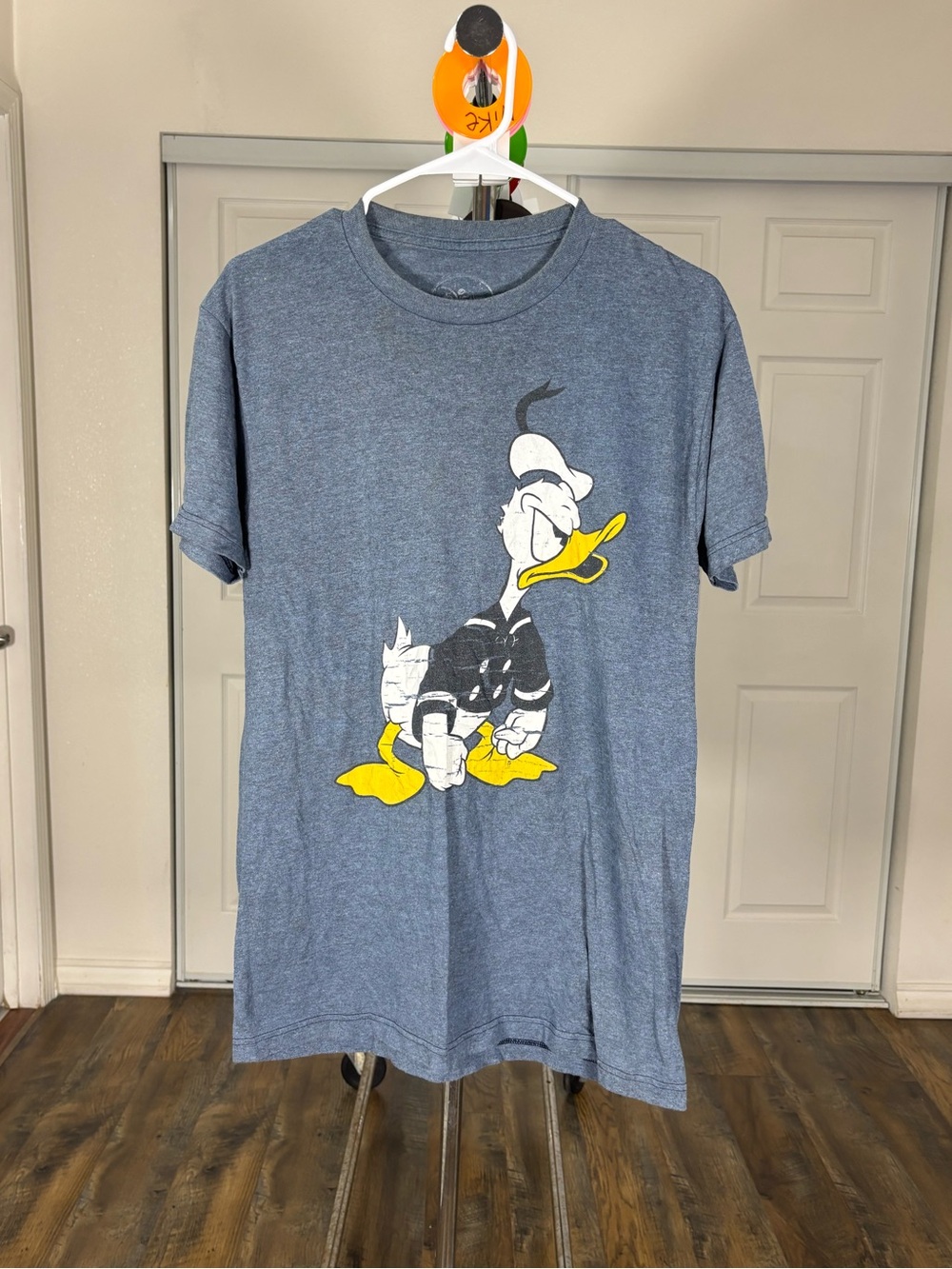 Disney Donald Duck Graphic Tee in Heather Blue with Yellow Accents